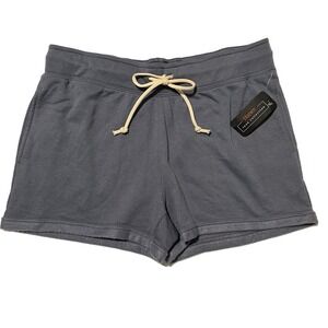 NWT Hanes Luxe Collection Dusted Blue Fleece Shorts Medium